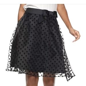 Elle Black Polka Dot A-Line Skirt